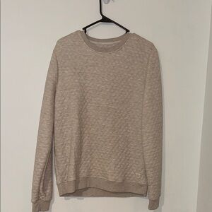 Marine Layer Quilted Crewneck Sweater in Beige